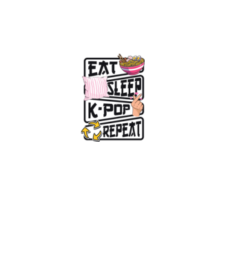 K-POP EAT SLEEP model alb pe tricou