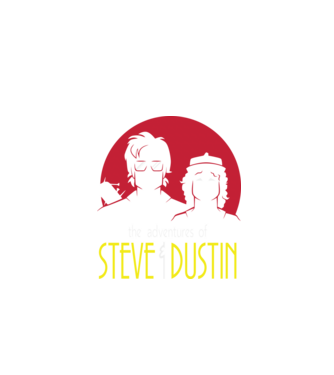 steve and dustin model negru pe tricou