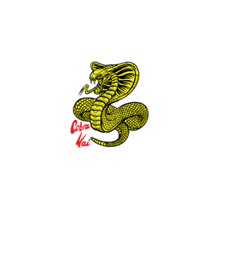 cobra kai logo color model negru pe tricou