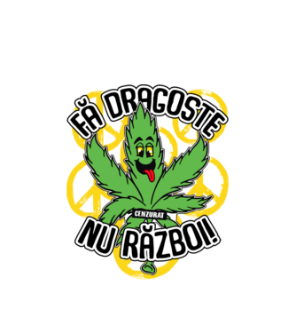 fă dragoste, nu război! (cenzurat) model alb pe tricou