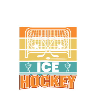 Ice Hockey model alb pe tricou