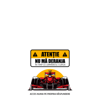Atenție model alb pe tricou