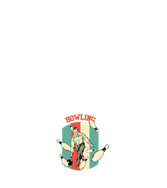 Retro Bowling model negru pe tricou