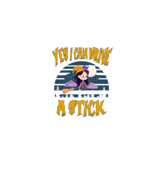 Yes, i can drive a stick model negru pe tricou