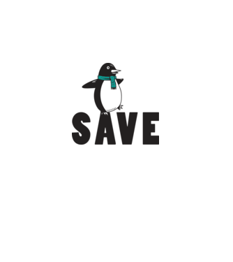 Save penguin model alb pe tricou