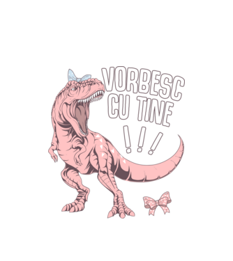 Vorbesc cu tine! #mamasaurus model alb pe tricou