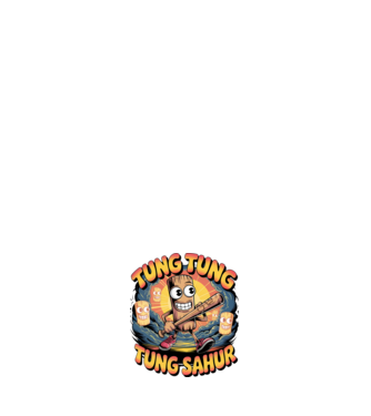 Tung Tung Tung Sahur Retro model albastru închis pe tricou