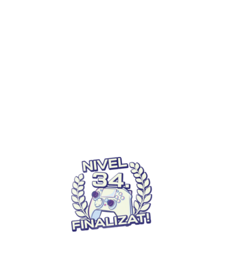 Nivel 34 finalizat! model alb pe tricou