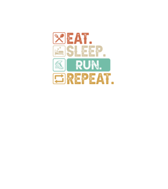 Eat Sleep Run Repeat model negru pe tricou