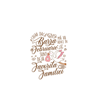 Favorita familiei FEBRUARIE model alb pe tricou