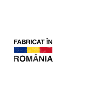 Fabricat în România model alb pe tricou