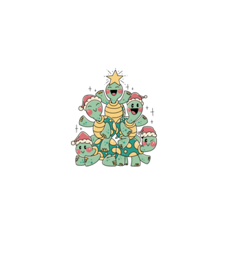 Turtle christmas tree model  pe tricou