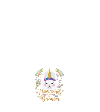 Llamacorns are born in December model negru pe tricou