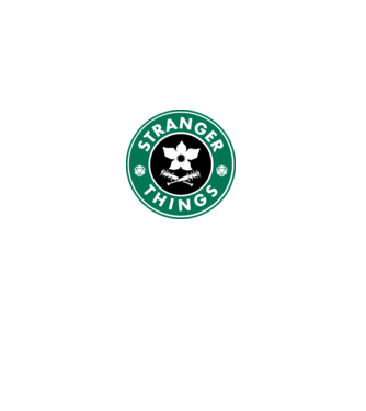 stranger things starbucks model gri pe tricou