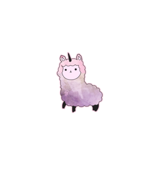 Llamacorn cutie model negru pe tricou