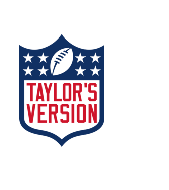 Taylor Swift football logo model albastru deschis pe tricou