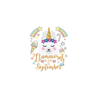 Llamacorns are born in September model alb pe tricou