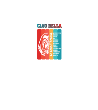 ciao bella retro model negru pe tricou