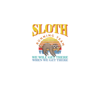 sloth running team retro model negru pe tricou