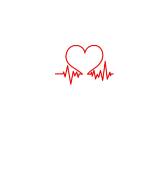 ECG inimă model alb pe tricou