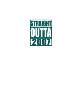 Straight Outta - 2007 model alb pe tricou