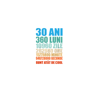 De 30 ani - luni - zile - ore - minute - secunde - sunt atât de cool model negru pe tricou