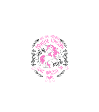 Cele mai frumoase prințese unicorn sunt născute în Mai model alb pe tricou