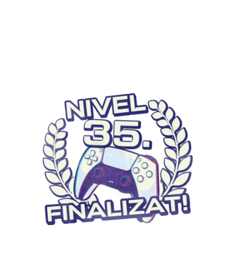 Nivel 35 finalizat! model negru pe tricou