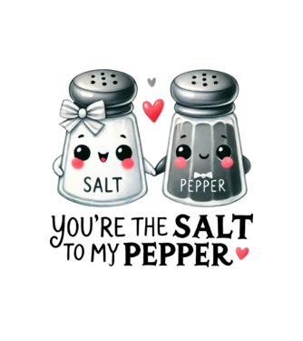 Salt to my Pepper model alb pe tricou
