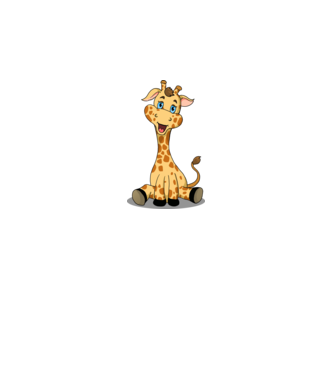 Cute giraffe model alb pe tricou