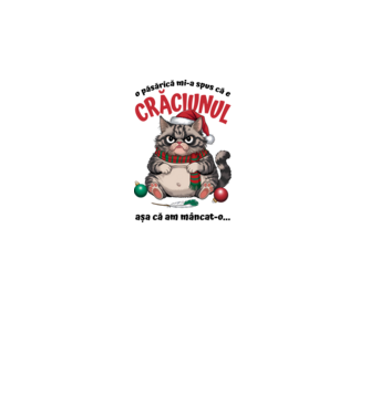 Am mâncat pasărea Crăciun pisică Alb model galben neon pe tricou