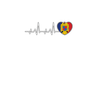 ROMANIA heartbeat model turcoaz pe tricou