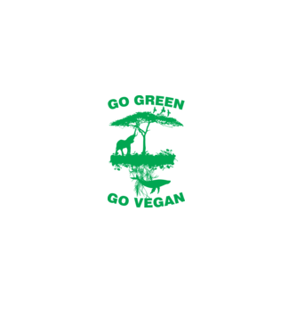 go green go vegan model negru pe tricou