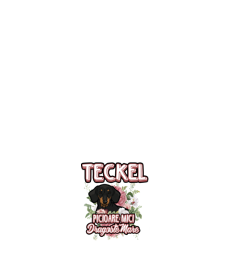 teckel : picioare mici dragoste mare model negru pe tricou