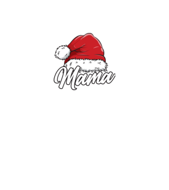 mama Santa Hat model negru pe tricou