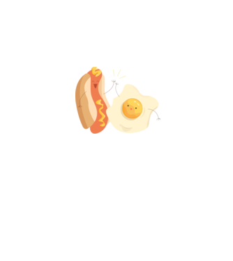 best friends hot dog egg model alb pe tricou