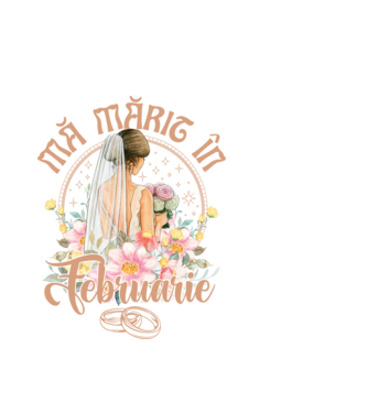 mă mărit - în februarie model alb pe tricou