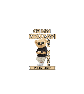 Teddy cel cool ianuarie model negru pe tricou