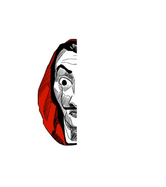 classic logo money heist model alb pe tricou