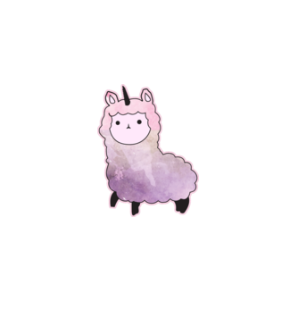 Llamacorn cutie model negru pe tricou