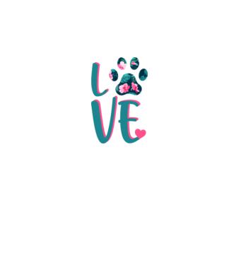 LOVE CÂINI model alb pe tricou