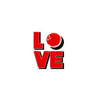 Love bowling model gri pe tricou
