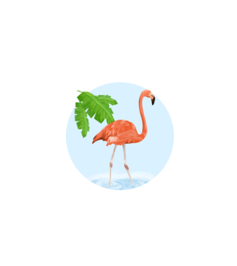 Flamingo model albastru închis pe tricou