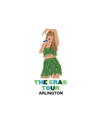Taylor Swift The Eras Tour Arlington 2 model alb pe tricou