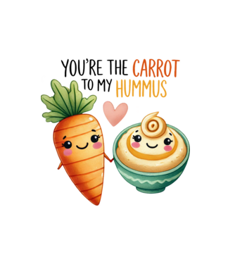 Carrot to my Hummus model alb pe tricou
