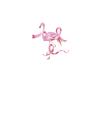 Împotriva Cancerului de sân flamingo model negru pe tricou