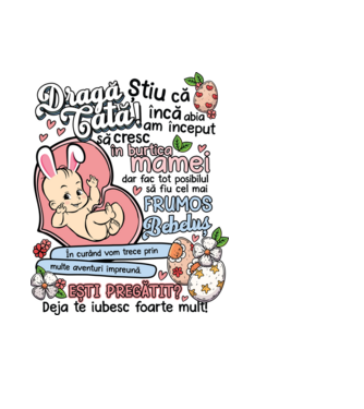 Paști Dragă tată model negru pe tricou