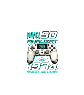 Nivel finalizat 50 1975 model negru pe tricou