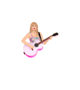Taylor Swift pink model alb pe tricou