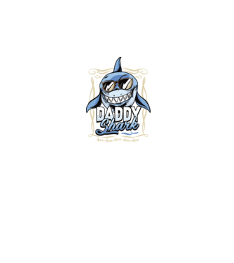 Daddy Shark model negru pe tricou